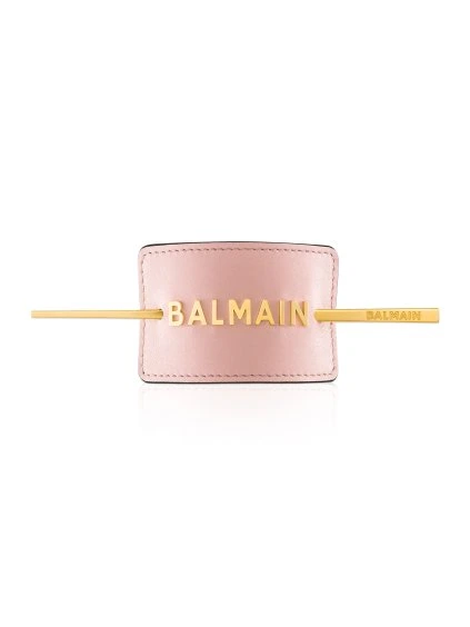 Balmain-Hair-Pastel-Pink-Embossed-Hair-Barrette-z-pravej-kože